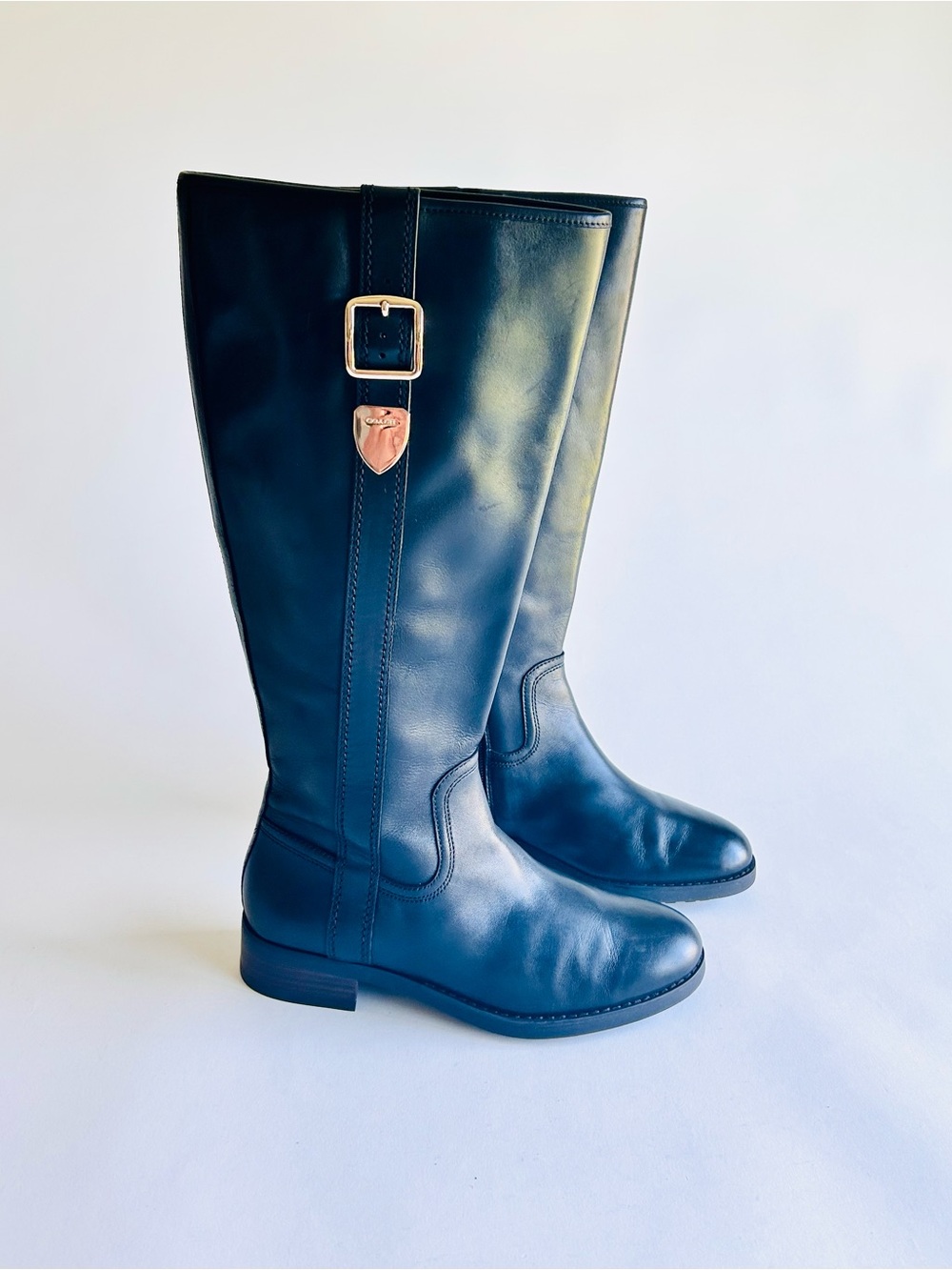 Coach Black Genuine Leather Knee-High Riding Boots size 6.5